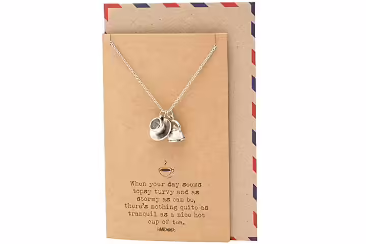 QuanJewelry Teacup Teapot Necklace