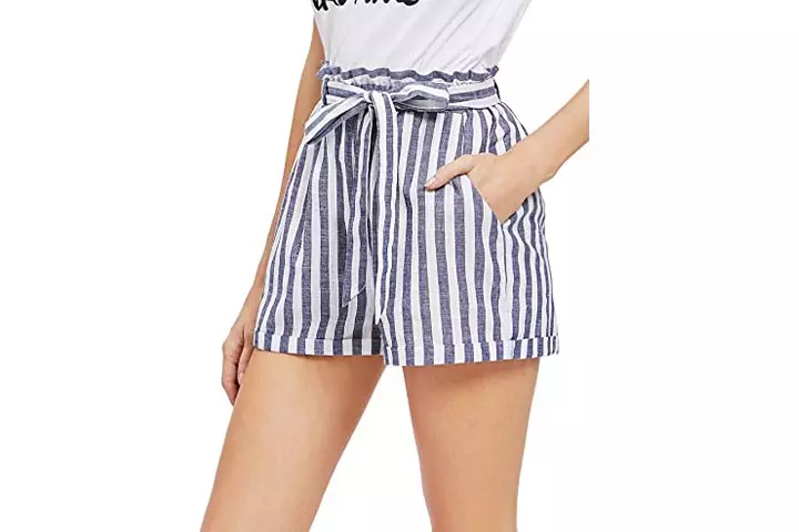 SweatyRocks Womens Casual Striped Summer Beach Shorts