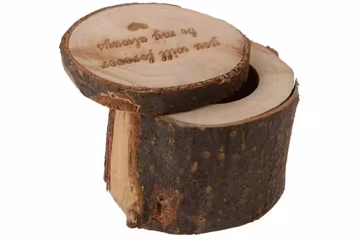 Tinksky Wooden Ring Box Rustic Wedding Ring Holder Bearer