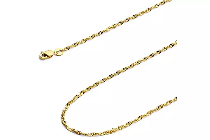 Wellingsale Polished Gold Chain