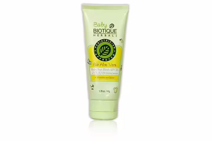 Biotic Aloe Vera Baby Sun Block SPF 20 UVA UVB Sunscreen