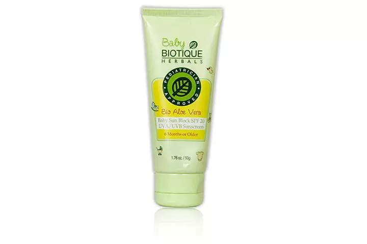 Biotic Aloe Vera Baby Sun Block SPF 20 UVA UVB Sunscreen