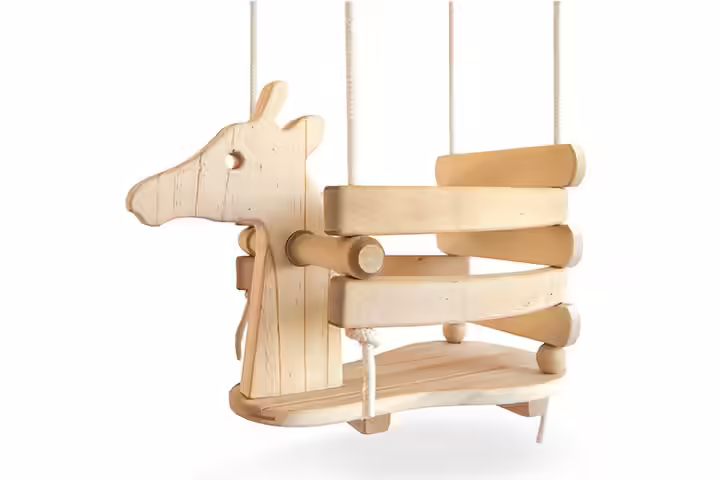 Ecotribe wooden giraffe toddler swing