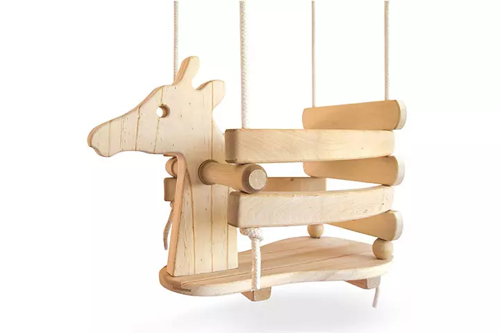  Ecotribe wooden giraffe toddler swing