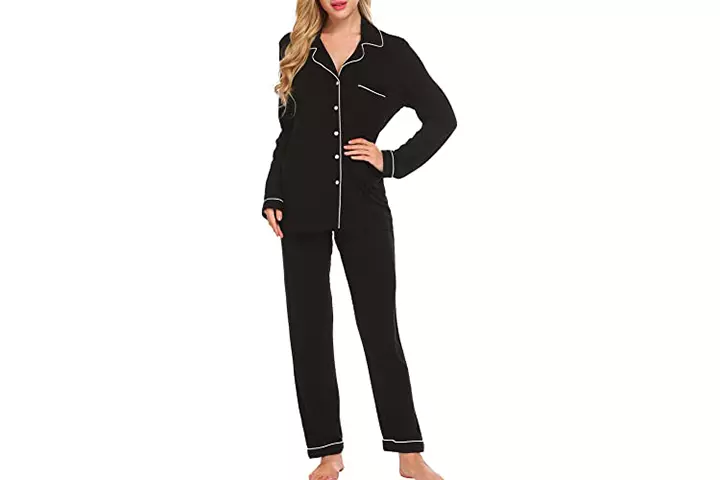 Ekouaer Pajama Set Long Sleeve Sleepwear