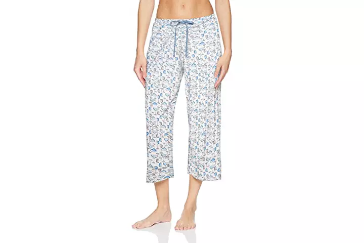 HUE Women’s Printed Knit Capri pajamas Sleep Pant