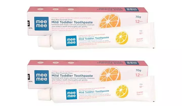 Mi me fluoride free orange flavored toothpaste