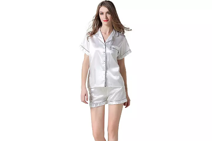 NANJUN Women's Satin Pajamas Set