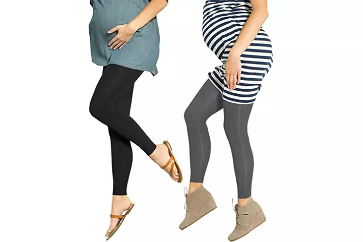 Preggers Footless Compression Maternity Leggings