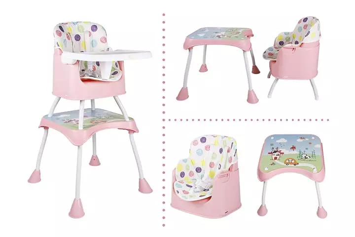 R for Rabbit Cherry Berry Grand 4 in 1 Convertible Feeding Table High Chair