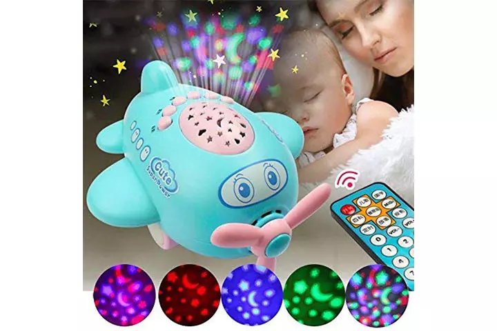 Storio New Born Baby Remote Controlled Air Craft Baby Sleep Projector Learning Musical Toys