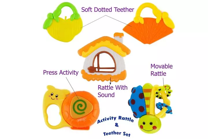 Wishki Plastic Baby Rattle and Teeth Toys