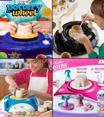 Children will enjoy pottery in the comfort of home with an age-appropriate pottery wheel.