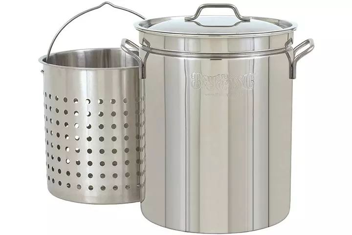 Bayou Classic 62-qt Stainless Stockpot with Basket