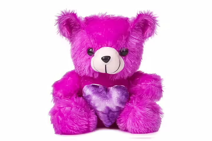 Deals India Purple Heart Teddy Bear Soft Toy