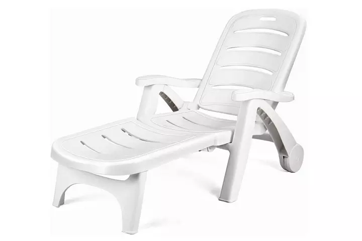 Giantex Outdoor Chaise Lounge With Wheels