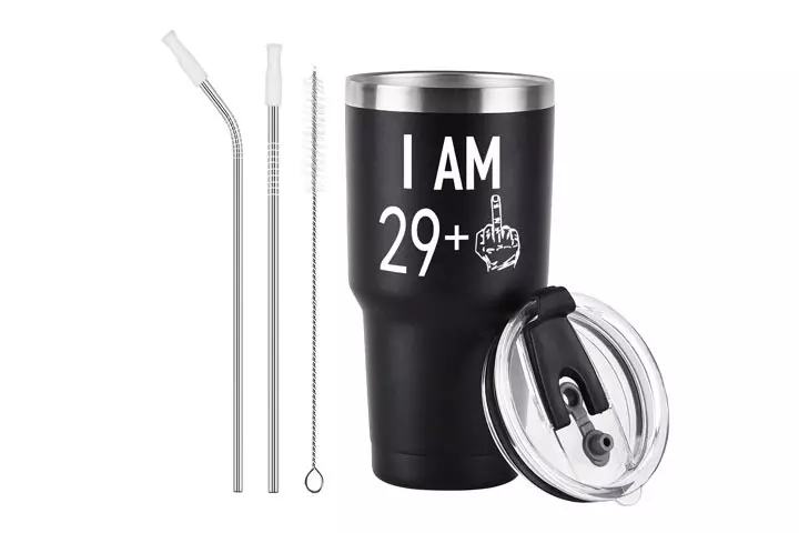 Gingprous 29 Plus One Middle Finger Birthday Mug Tumbler