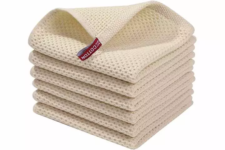 Homaxy 100% Cotton Waffle Weave Kitchen Dish Cloths