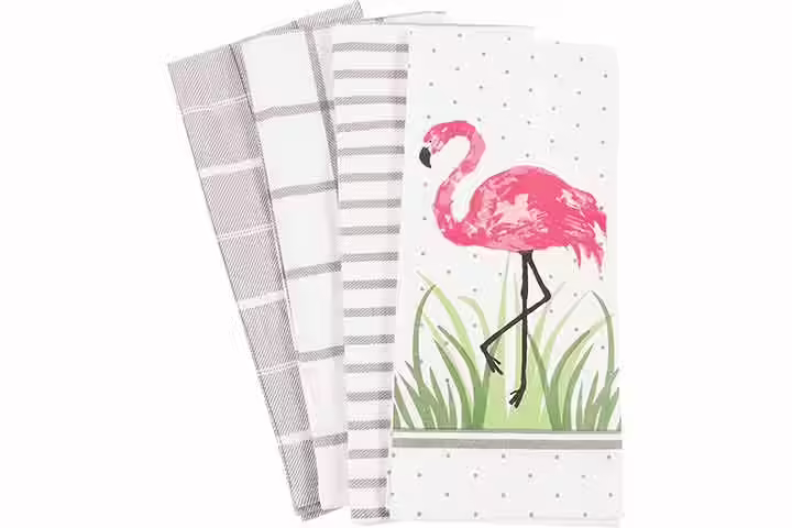 KAF Home Pantry Flamingo Kitchen Dish Towel