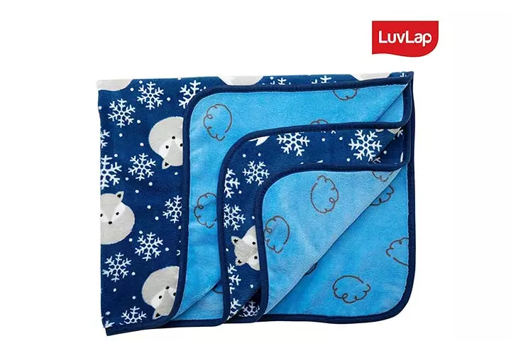  Lovelap Newborn Baby Soft Reversible Baby Blanket