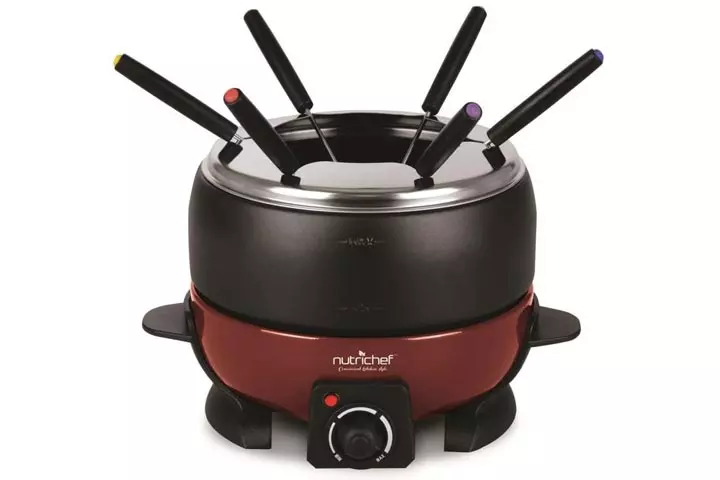 Nutrichef Small Appliance Countertop Fondue Melting Pot