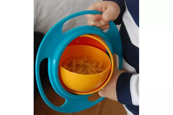  Orenem Portable Non Spill Feeding Toddler Gyro Bowl