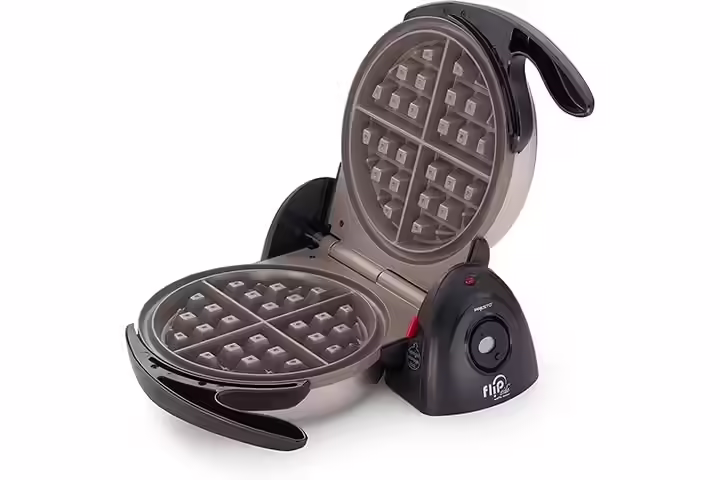Presto 03510 Ceramic FlipSide Belgian Waffle Maker, Black