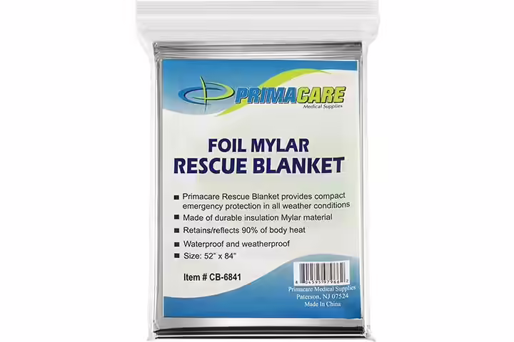 PrimaCare Foil Mylar Rescue Blanket