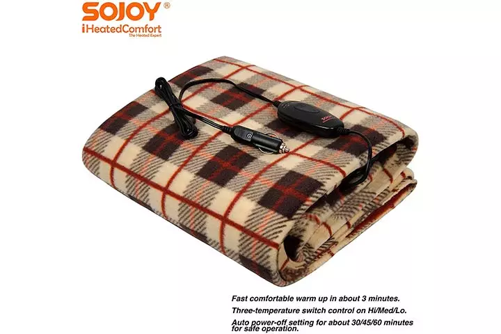 Sojoy 12V Heated Smart Multifunctional Travel Electric Blanket