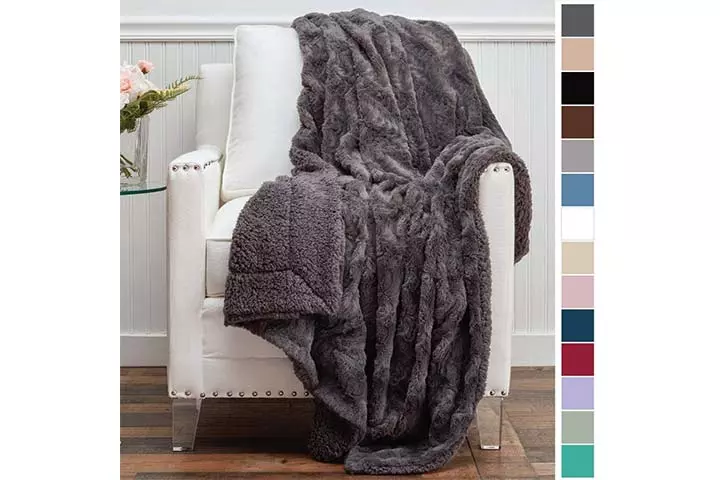 The Connecticut Home Company Faux Fur Throw Blanket