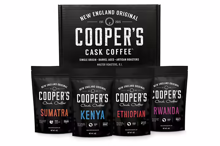 Cooper's Cask Coffee Gourmet Coffee Sampler Gift Box Set