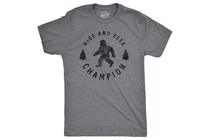 Crazy Dog T-ShirtsMens Hide and Seek Champion T-Shirt