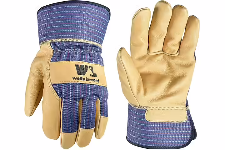 Heavy Duty Work Gloves with Leather Palm