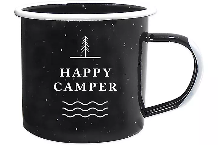 Journo Happy Camper Enamel Camping Mug