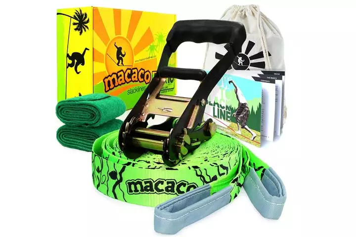 Macaco Firetoys Slackline Complete Set 52x 2 (16 Metre) and Booklet