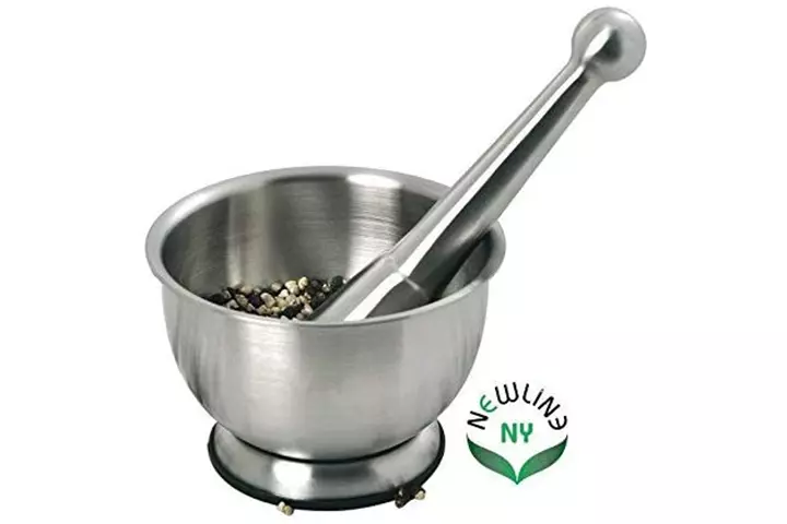 NewlineNY Stainless Steel Hand Mortar and Pestle Set