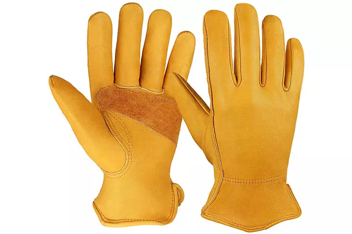 OZERO Flex Grip Leather Work Gloves