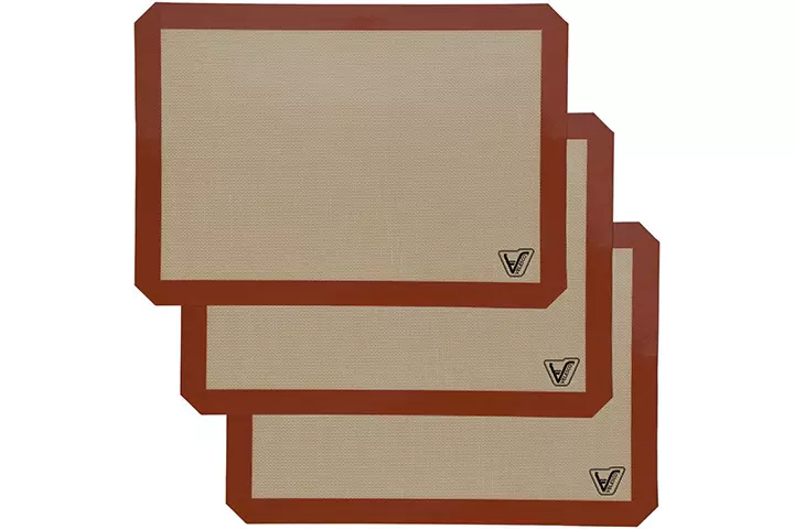 Silicone Baking Mat - Set of 3 Half Sheet By Velesco