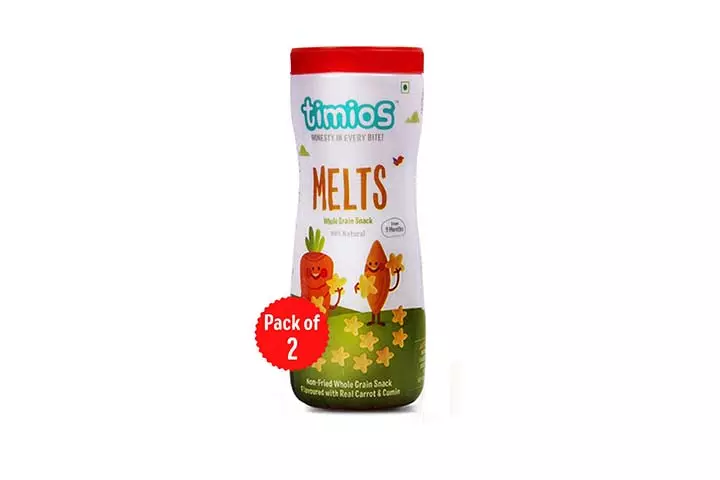 Timios Carrot and Cumin Melts Whole Grain Snack 