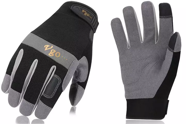 Vgo 3Pairs Synthetic Leather Work Gloves