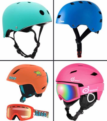 Durable and sturdy helmets are a must for a safe skiing experience.