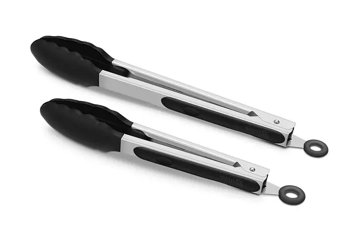 2 Pack Black Kitchen Tongs