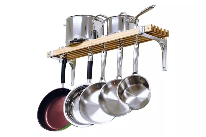 Cooks Standard Store Wall Mounted Wooden Pot Rack