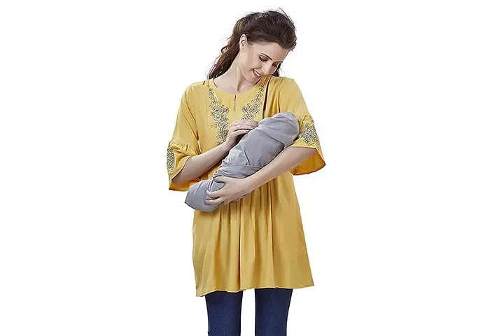  Easyfeed Designer Cotton Embroidery Maternity Nursing Top