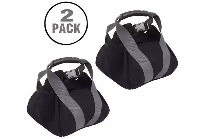 Fnoko 2Pcs Adjustable Canvas-Kettlebell-Sandbag with Handle