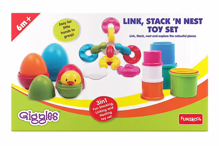 Giggles link, stack n nest toy set
