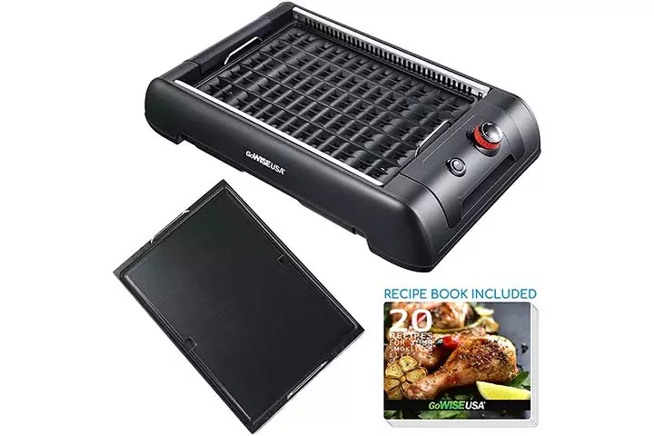 GoWISE USA 2-in-1 Smokeless Indoor Grill and Griddle