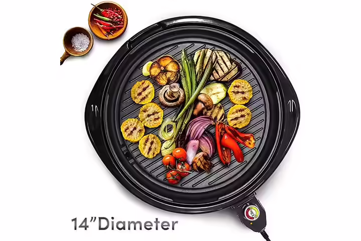 Maxi-Matic Elite Gourmet Large Indoor Electric Nonstick Grill