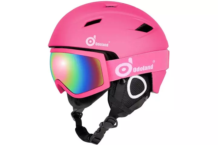 Odoland Snow Ski Helmet and Goggles Set