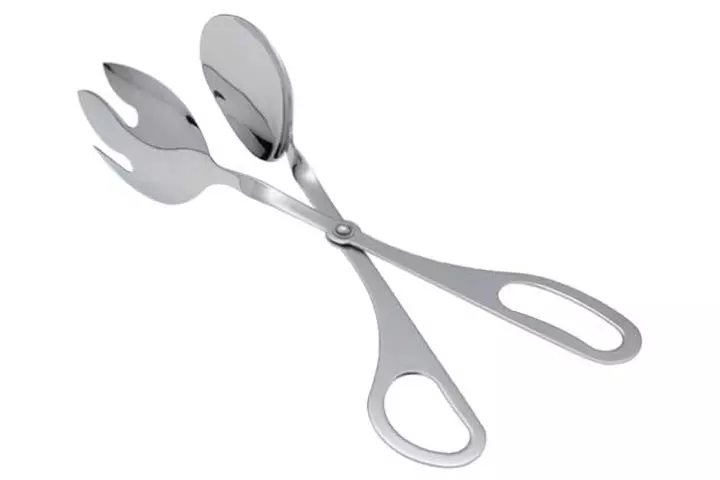 Oneida Raffia 11 12-Inch Stainless Steel Salad Tongs